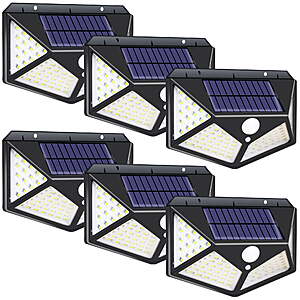 100LED/6Pack Motion Sensor Security Lights $17.99 + Free S&H w/ Walmart+ or $35+