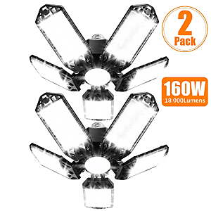 2pk Meromore 5-Panel 160W LED 18,000LM E27 Garage Lights $18.99 + Free S&H w/ Walmart+ or $35+