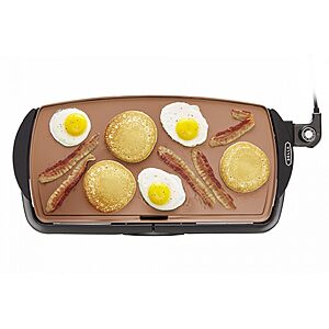 $24.87: BELLA Electric Ceramic Titanium Griddle, 10.5" x 20", Copper/Black