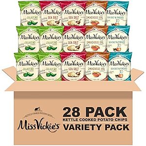 Miss Vickie's Kettle Cooked Potato Chips, Variety Pack, 1.375 Ounce (Pack of 28)~$16.38 With S&S @ Amazon