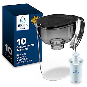 Prime Members: Brita Large 10-Cup Water Filter Pitcher w/ 1 BritaPlus Filter $24.99