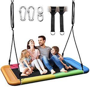 60" x 32" Everyfun Waterproof Rectangle Platform Tree Swing w/ Adjustable Straps (Various Colors) $41.99 + Free Shipping