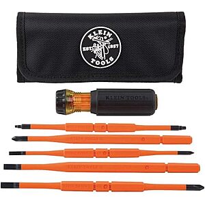 $40* | Klein Tools 8-in-1 Insulated Interchangeable Screwdriver Set at Amazon