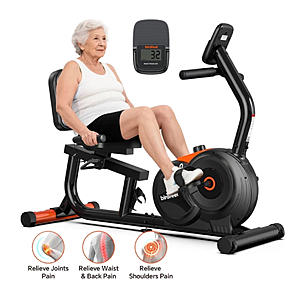 HASIMAN Recumbent Exercise Bike Magnetic Stationary Cycling Bicycle - $167.99