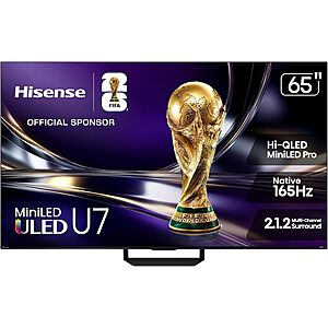 65" Hisense U7 Mini-LED ULED 4K UHD Best Premium Gaming Smart Google TV (65U7SG, 2026 NEW) $849.99 + Free Shipping