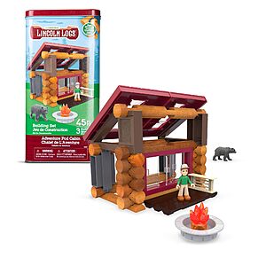 [Prime]$6.79 | 41-Piece Lincoln Logs Adventure Pod Cabin w/ 3 Play Figures at Amazon