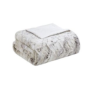 Madison Park Sachi 60" x 70" Oversized Marble Print Faux Fur Throw Blanket (3 Colors) $9 + Free Shipping
