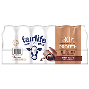 Costco In-Warehouse - Fairlife Nutrition Plan, 30g Protein Shake, Chocolate, 11.5 fl oz, 18-pack - $31.99