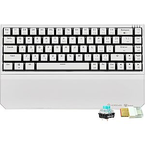 [Prime] Hexgears X1 Pro Wireless Mechanical Hot-Swappable Keyboard w/ Wrist Rest (White, Clicky Switch) $22.99 + Free Shipping
