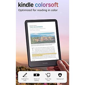 [Prime] $159.99* | 16GB Amazon Kindle Colorsoft eReader (Black) + 10% Back w/ Prime Visa Card at Amazon