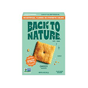 5-Oz Back to Nature Cheezy Crackers $2.95 w/ S&S + Free Shipping w/ Prime or on $35+