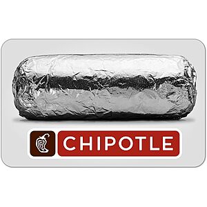 $50 Chipotle Gift Card + $10 Amazon Promo credit for $50 @Amazon