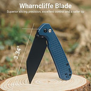 [Prime] CJRB Pyrite-Light Folding 3.34" AR-RPM9 Steel Blade Pocket Knife (Blue) $24.64 + Free S&H at Amazon