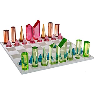 [Prime] Trademark Games 11.8" x 11.8" Acrylic Chess Set w/ 32 Colorful Pieces $10.75 + Free Shipping