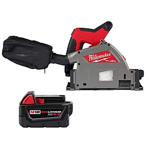 Milwaukee M18 FUEL 18V Lithium-Ion Cordless Brushless 6-1/2 in. Plunge Cut Track Saw w/5.0 Ah Battery $408