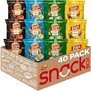 Prime: 40-Count 1-Oz Lay's Potato Chips (4 Flavor Variety Pack) $14.88 + Free Shipping