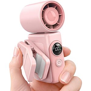 [Prime] Hotsales 13500 RPM Clip-On Rechargeable Handheld Mini Fan w/ LED Display & 360° Rotating Clip $8.49 + Free Shipping