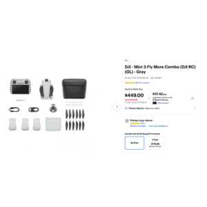 DJI Mini 3 Fly More Combo (DJI RC) $449