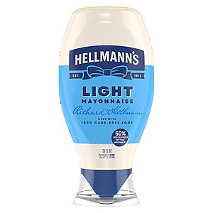 [Prime] 20-Ounce Hellmann's Light Mayonnaise Squeeze Bottle $2.45 w/ S&S + Free Shipping