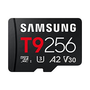 Samsung microSDXC T9 256GB, Read/Write Speeds Up to 200/130 MB/s, Made for Avid Gamers & Professional Creators for $58