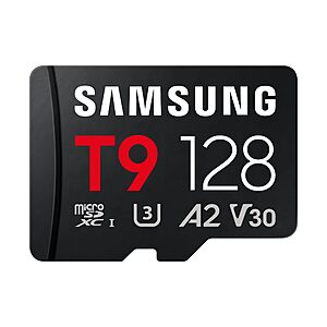Samsung microSDXC T9 128GB, Read/Write Speeds Up to 200/130 MB/s, Made for Avid Gamers & Professional Creators for $37