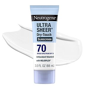 [Prime] Neutrogena Ultra Sheer Dry Touch Sunscreen Lotion SPF 70 3-Ounce $3.18 w/ S&S + Free Shipping