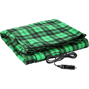 [Prime] Stalwart 59" x 43" 12V Heated Car Blanket w/ 60" Cord (Green/Black Plaid) $6.60 + Free Shipping