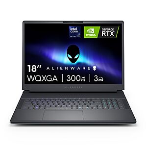 Alienware 18 Area-51 Gaming Laptop AA18250-18-inch QHD+ 300Hz 3ms Display, Intel Core Ultra 9-275HX, 32GB DDR5 RAM, 1TB SSD, NVIDIA GeForce RTX 5070, Win 11 Home $2799.99