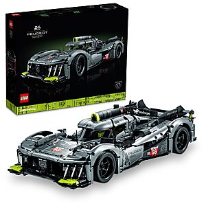 $139.99 - LEGO Technic Peugeot 9X8 24H Le Mans Hybrid Hypercar 42156 Collectible Race Car Building Kit for Adults and Teens, 1:10 Scale Racing Car Model, Gift for Motorsport Fans