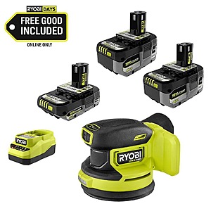 Ryobi ONE+ HP 18V Brushless Cordless 5in ROS Kit w/3 Batteries $179