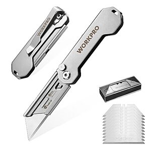 [Prime] $9.48: WORKPRO 2PCS EDC Folding Utility Knife with 10 Extra Blades at Amazon