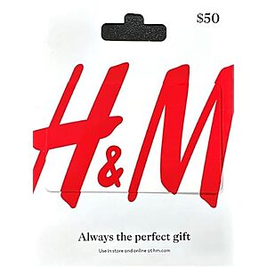 $50 H&M Gift Card $40 + Free Shipping