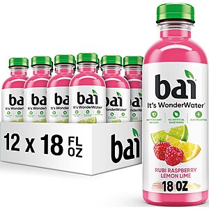 [Prime] 12-Pack 18-Ounce Bai Antioxidant Infused Water Beverage (Raspberry Lemon Lime) $13.42 w/ S&S + Free Shipping