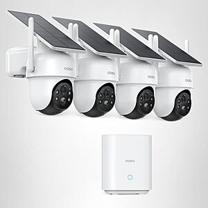 Prime: aosu 4-Pack 2K Solar Wireless Outdoor Security Camera System w/ 360° Pan & Tilt, Auto Tracking & 32GB Local Storage $284.98 + Free Shipping
