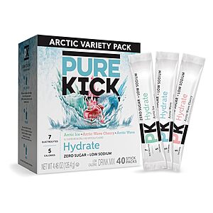[Prime] 40-Count Pure Kick Arctic Hydration Variety Pack Singles to Go Powdered Drink Mix $4.53 w/ S&S, More + Free Shipping