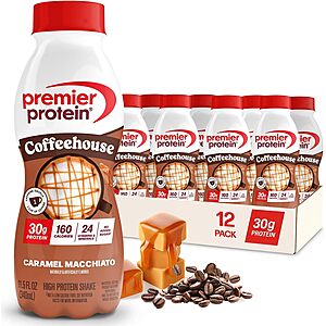 [Prime] 12-Pack 11.5-Ounce Premier Protein Coffeehouse Caramel Macchiato Protein Shake w/ Caffeine $16.22 w/ S&S + Free Shipping