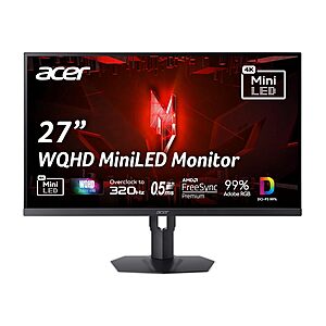 [Prime] 27" Acer Nitro 2560x1440 QHD 320Hz IPS MiniLED Gaming Monitor w/ AMD FreeSync Premium $239.99 + Free Shipping