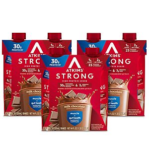 [Prime] 12-Count Atkins Strong High Protein Shake, 30g Protein, 7g Prebiotic Fiber (Milk Chocolate) $12.84 w/ S&S + Free Shipping