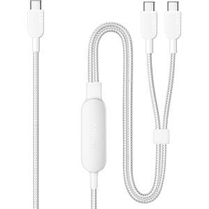 [Prime] Anker 2-in-1 USB-C to 2x USB-C 140W Max Fast Charging Cable: 6' $16, 4' $12.99(Color White )