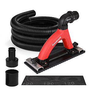 [Prime] $30.39: Goldblatt Dust-Free Hand Sander with 6.5 ft Hose – Drywall Vacuum Sanding Tool Kit at Amazon
