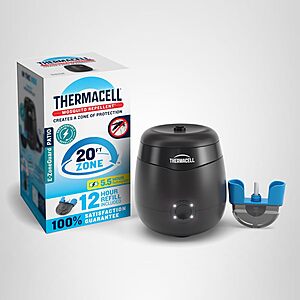Prime: Thermacell E-ZoneGuard Patio Rechargeable Mosquito Repeller w/ 20' Zone, 5.5-Hour Battery & 12-Hour Refill (Black) $19.79 + Free Shipping