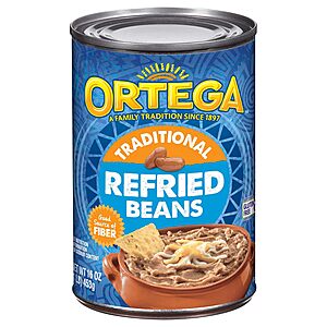 [Prime] 16-Ounce Ortega Traditional Refried Beans $1.26 w/ S&S + Free Shipping