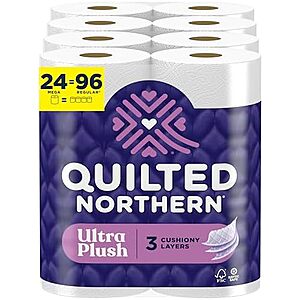 [Prime, SnS] $53.94* | 3 × 24-Count Quilted Northern Ultra Plush 3-Ply Toilet Paper Mega Rolls ($17.98 each) + $15 credit at Amazon