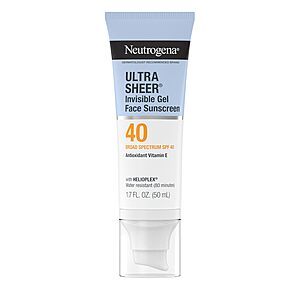 [Prime] 1.7-Oz Neutrogena Ultra Sheer Invisible Gel Face Sunscreen SPF 40 w/ Vitamin E & Matte Finish $5.44 w/ S&S + Free Shipping