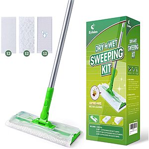 Prime: Eyliden 360 Swivel Sweeper Mop w/ 36 Disposable Dry & Wet Cloths $9.99 + Free Shipping