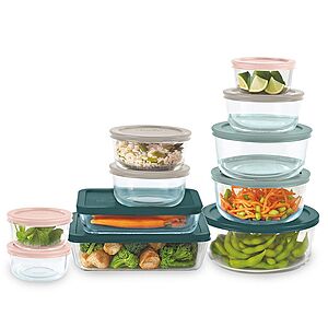 22-Piece Pyrex Glass Food Storage Set (Clear, Multi) $25.49 + Free Shipping