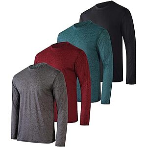 [Prime] $29.74* | 4-Count Real Essentials Men's Dry-Fit UV Moisture Wicking Long-Sleeve Shirts at Amazon