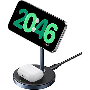 [Prime] UGREEN MagFlow 2-in-1 Magnetic Wireless Charging Stand for iPhone & AirPods w/ 3' USB-C Cable $20.51 + Free Shipping
