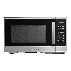 Insignia™ - 1.1 Cu. Ft. Countertop Microwave - Stainless Steel, $79.99, FS, Best Buy