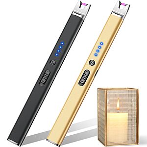[Prime] 2-Pack LcFun USB Rechargeable Plasma Arc Lighter (Black & Gold) $5.94 + Free S&H at Amazon